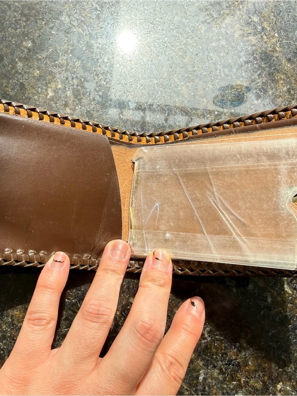 Vintage Hand - Tooled Leather Western Horse Motif Bifold Wallet Made In Mexico